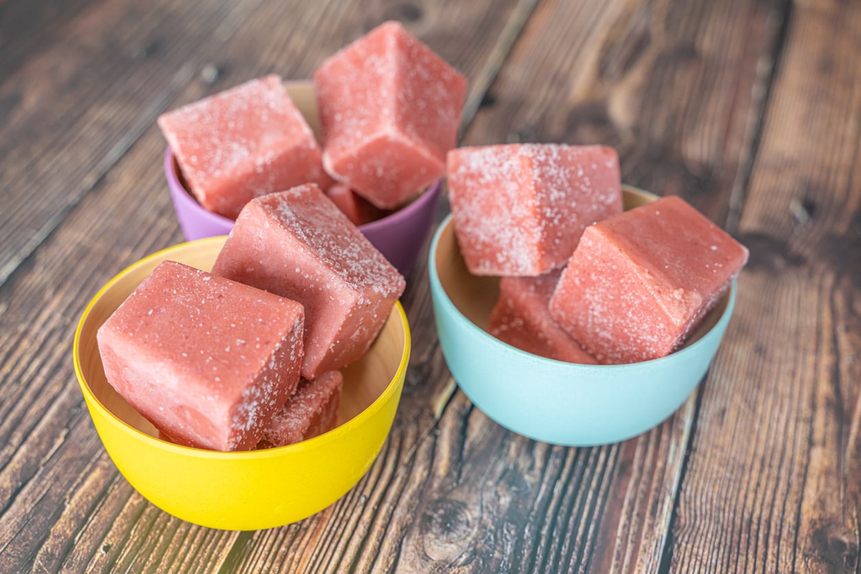 peanut butter and jam cubes
